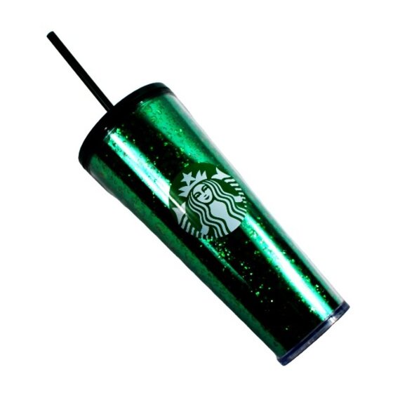 Starbucks Green Mercury Glitter 24 OZ Screw Lid Straw Siren Mermaid Logo… - Picture 3 of 6